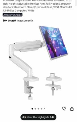 Single Monitor Desk Mount Adjustable White