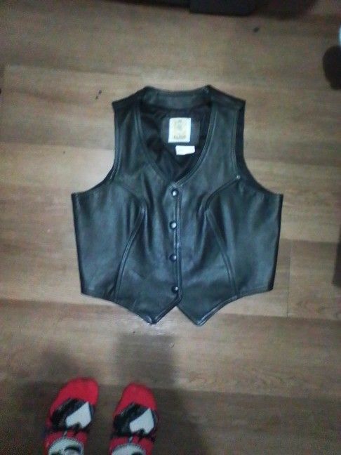 Real Leather Vest Size Large Women's 