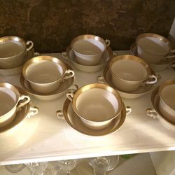 BRACELET Syracuse China Old Ivory, Pristine 53 Pc Set, Gold Encrusted Band 