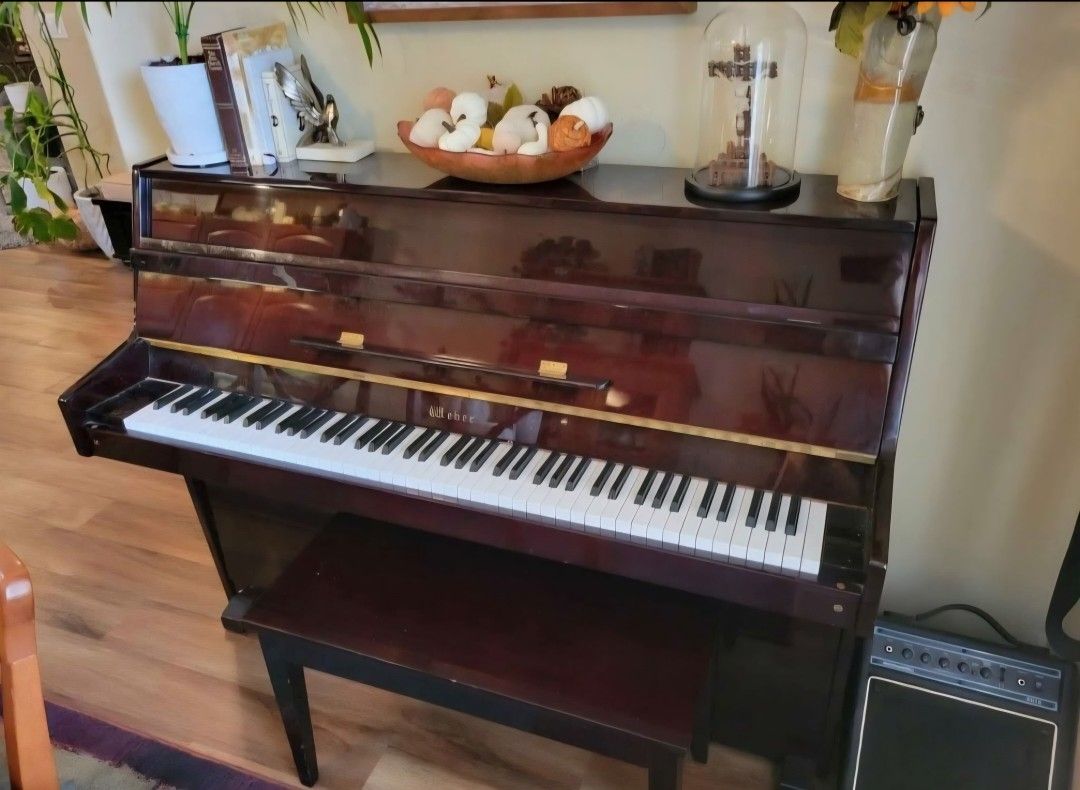 Weber Upright Piano With Storage Bench