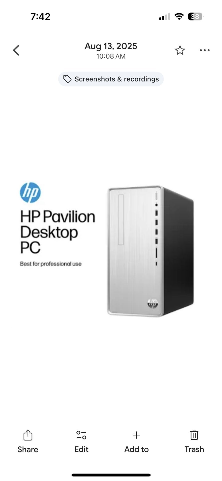 Hp Pavilion Desktop Pc Like New
