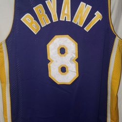 Vintage Men's Nike LA LAKERS NBA KOBY BRYANT #8 Purple Jersey Stitched Size  XL (LENGTH +2) 