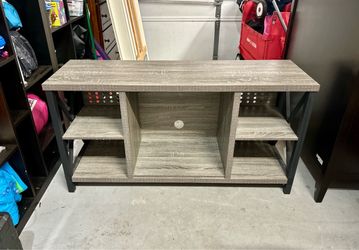 TV Stand / Entertainment Center with Shelves for Storage (Rustic Gray) 47” L x 24.5” H x 14.75” D
