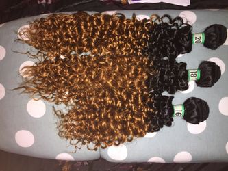 Afro Ombré kinky curly synthetic bundles for wigs 20;18;16