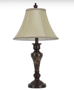 25 inch Bronze Rotary Socket Table Lamp w/ Fabric Shade