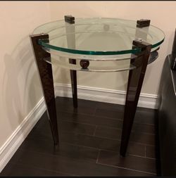 Round Glass End Table