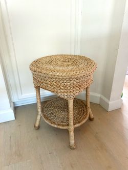 Boho Woven Side Table