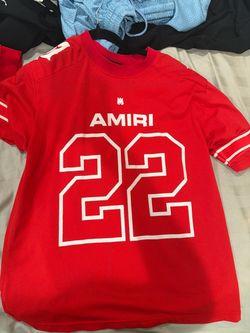 Amiri #22 Red Mesh Football Jersey