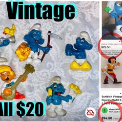 $20 for all 5 rare found vintage Smurf in great condition