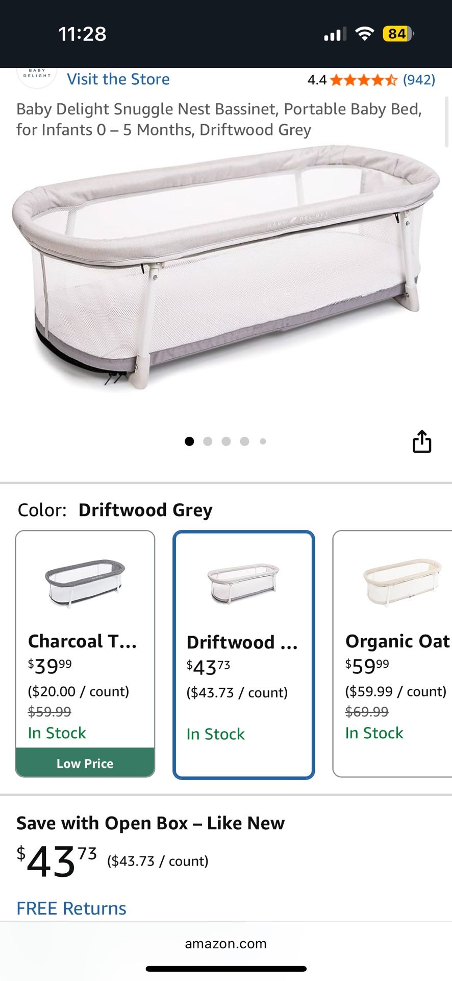 Baby Delight Snuggle Nest Bassinet 