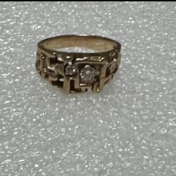 10k Yellow Gold Diamond Nugget Ring (REDUCED)