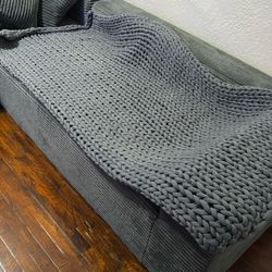 West Elm Thick Weighted Knitted Blanket