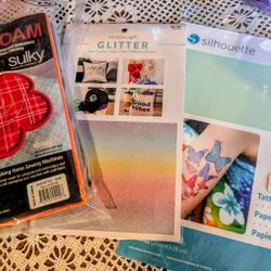 Silhouette Vinyl Glitter Tattoo Paper Craft Supply Bundle