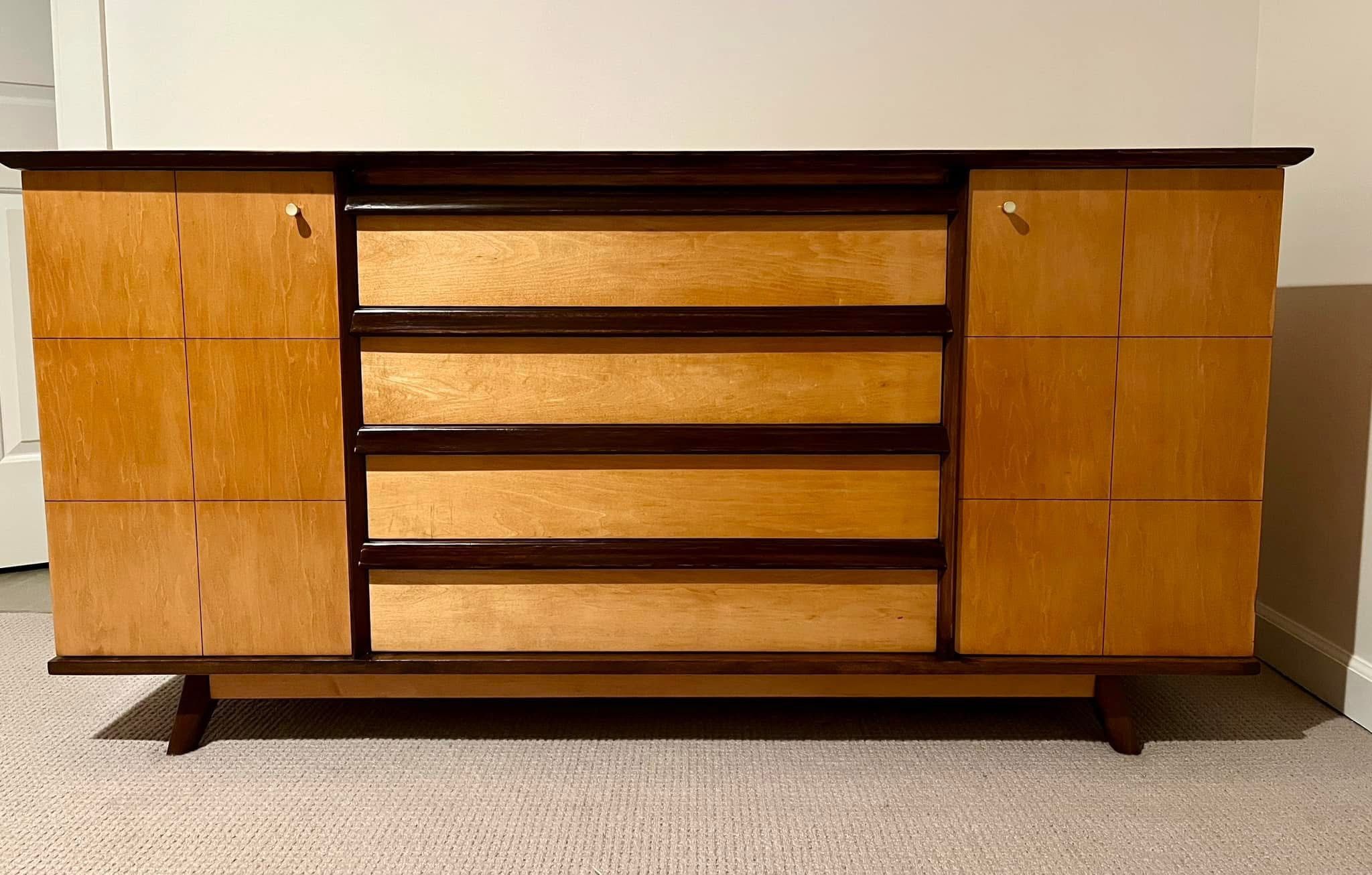 Beautiful MCM Vintage Birch Dresser 10 Drawers