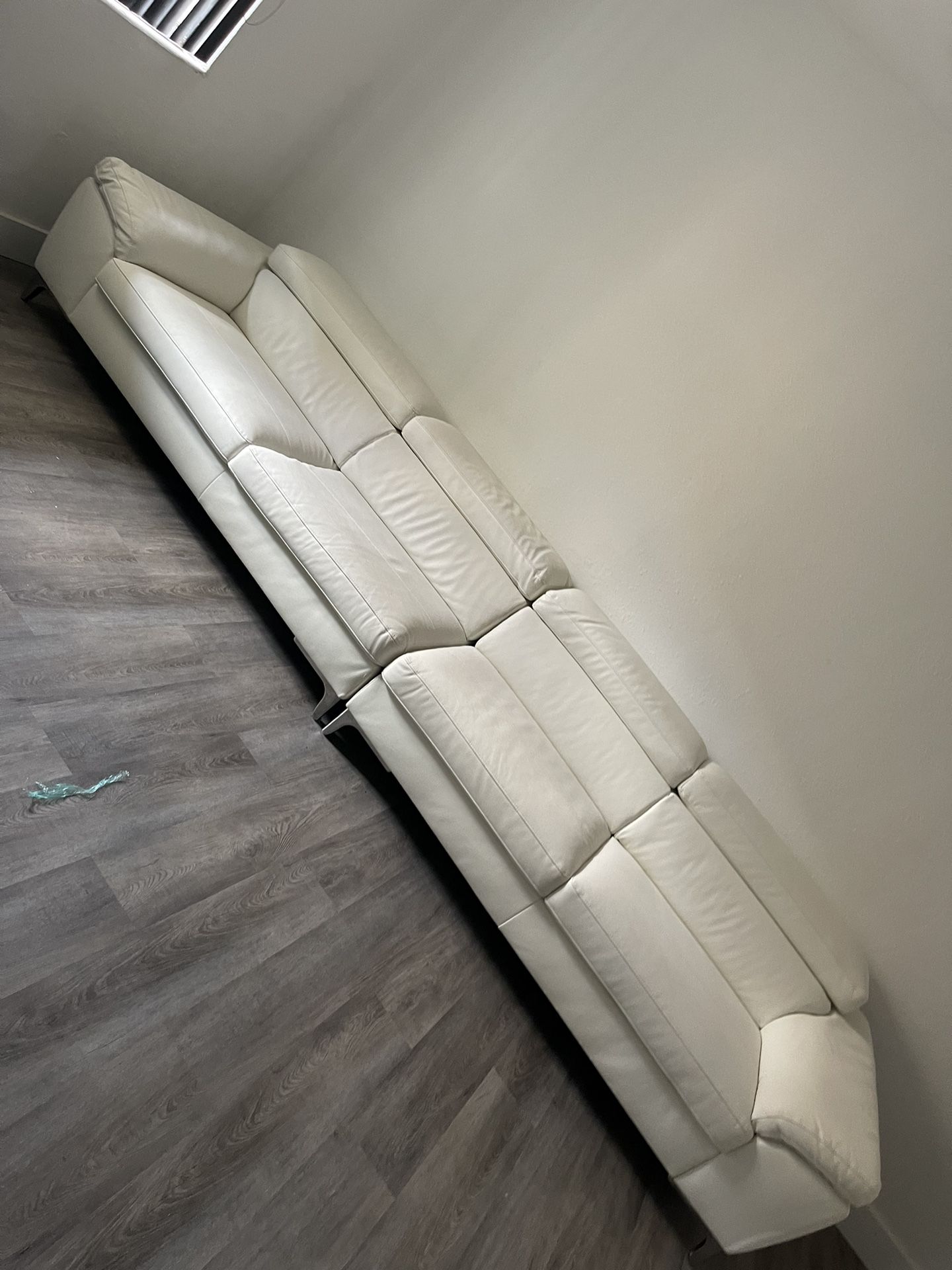 White Couch Leather