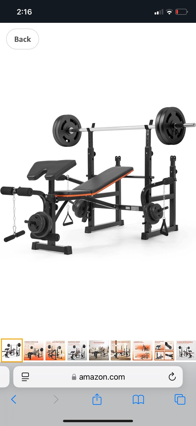 7-in-1 weight bench or Olympic weight bench, designed for home gym use.
