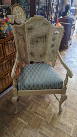 Vintage wicker rattan wing chair excellent condition
