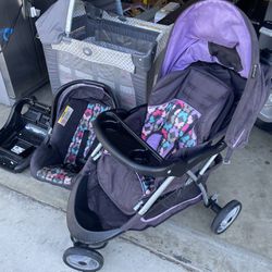 Baby Stroller + Car Seat + Baby Bad Travel 