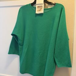 Rachel Zoe Green Blouse Size XL With Brooch