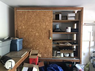Cedar work table and shelves for garage. Free!