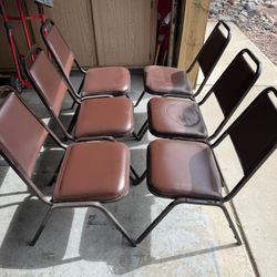 Six Stacking Banquet Chairs