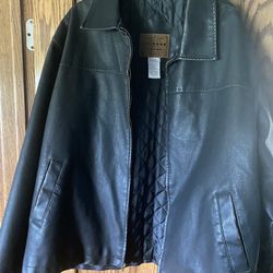 Arizona Men’s Distressed Faux Leather Biker Jacket (XL)