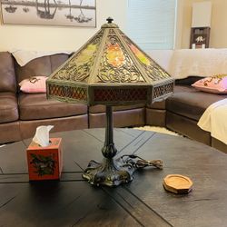 Antique Lamp/Slag Glass Lamp