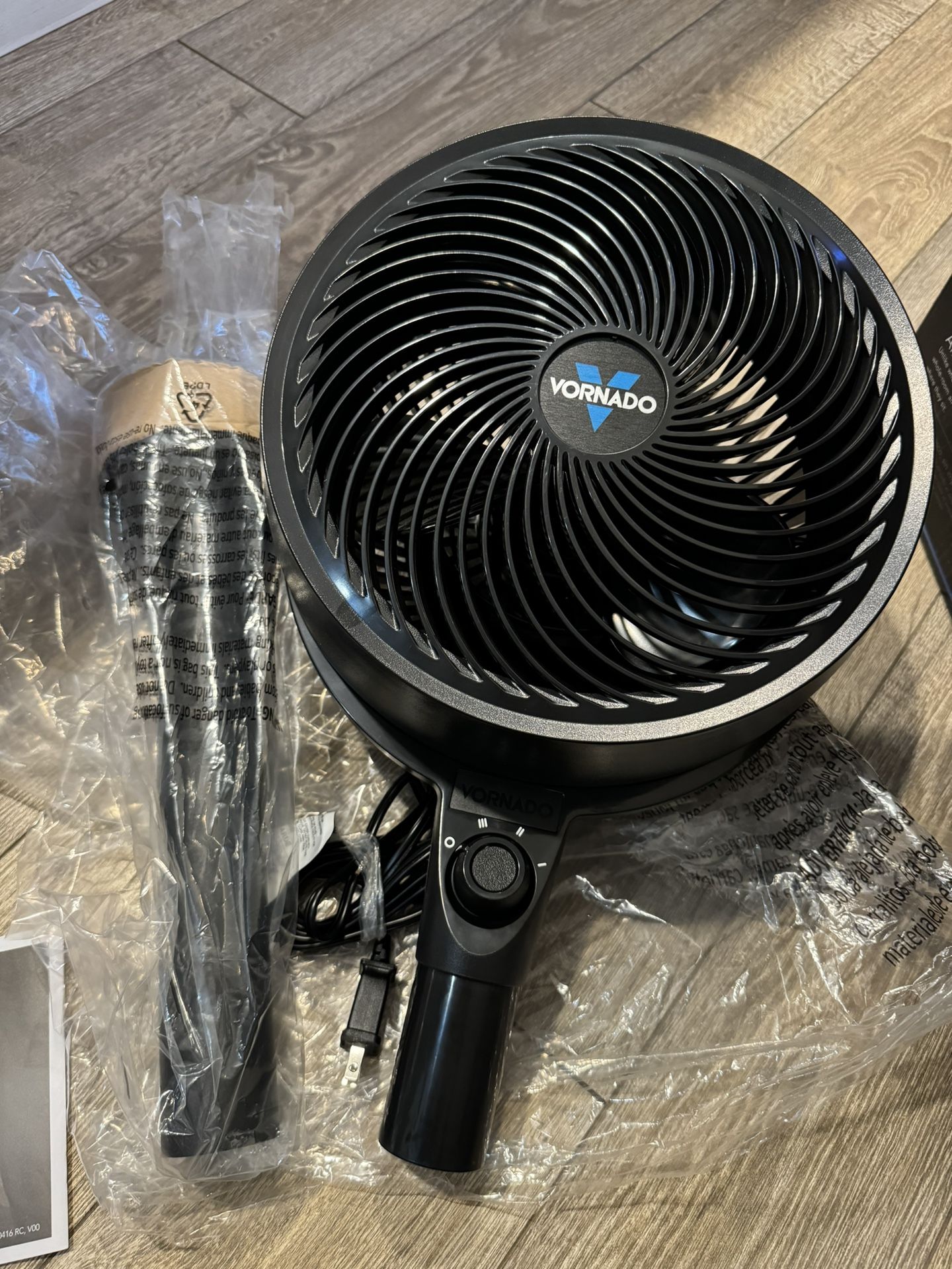 Vornado 683 Medium Pedestal Whole Room Air Circulator Fan, 3 Speed Control, Adjustable Standing Height, 32 To 38 Inches, Black