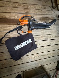 I Worx leaf blower with bag