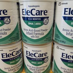 ELECARE INFANT FORMULA POWDER 14.1 OZ CANS  LOT OF 6