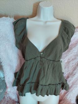 No Boundaries green babydoll top womens size xlarge