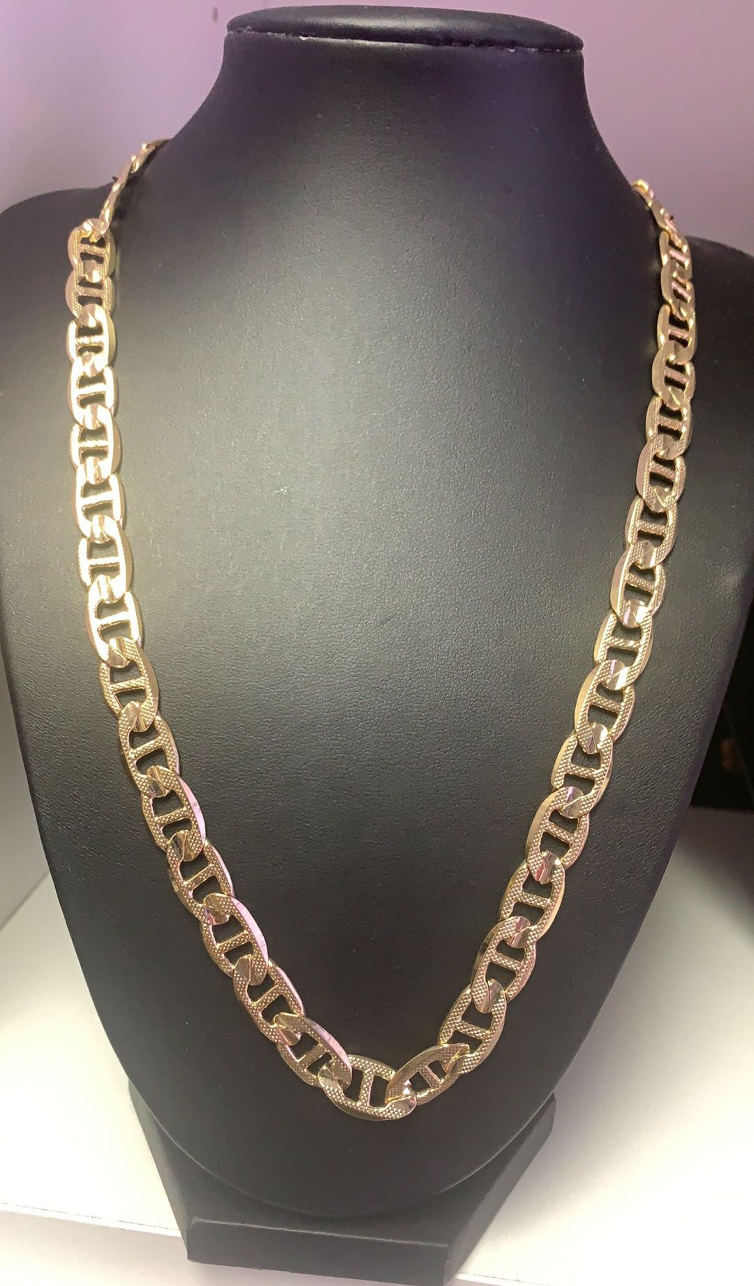 Beautiful 24 "Gold Plated 10mm Men's Chain in Sailor Link