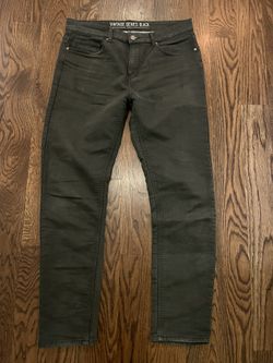 Vintage Genes Black Slim Fit Men’s Charcoal Black Soft Terry 5 Pocket Pants 