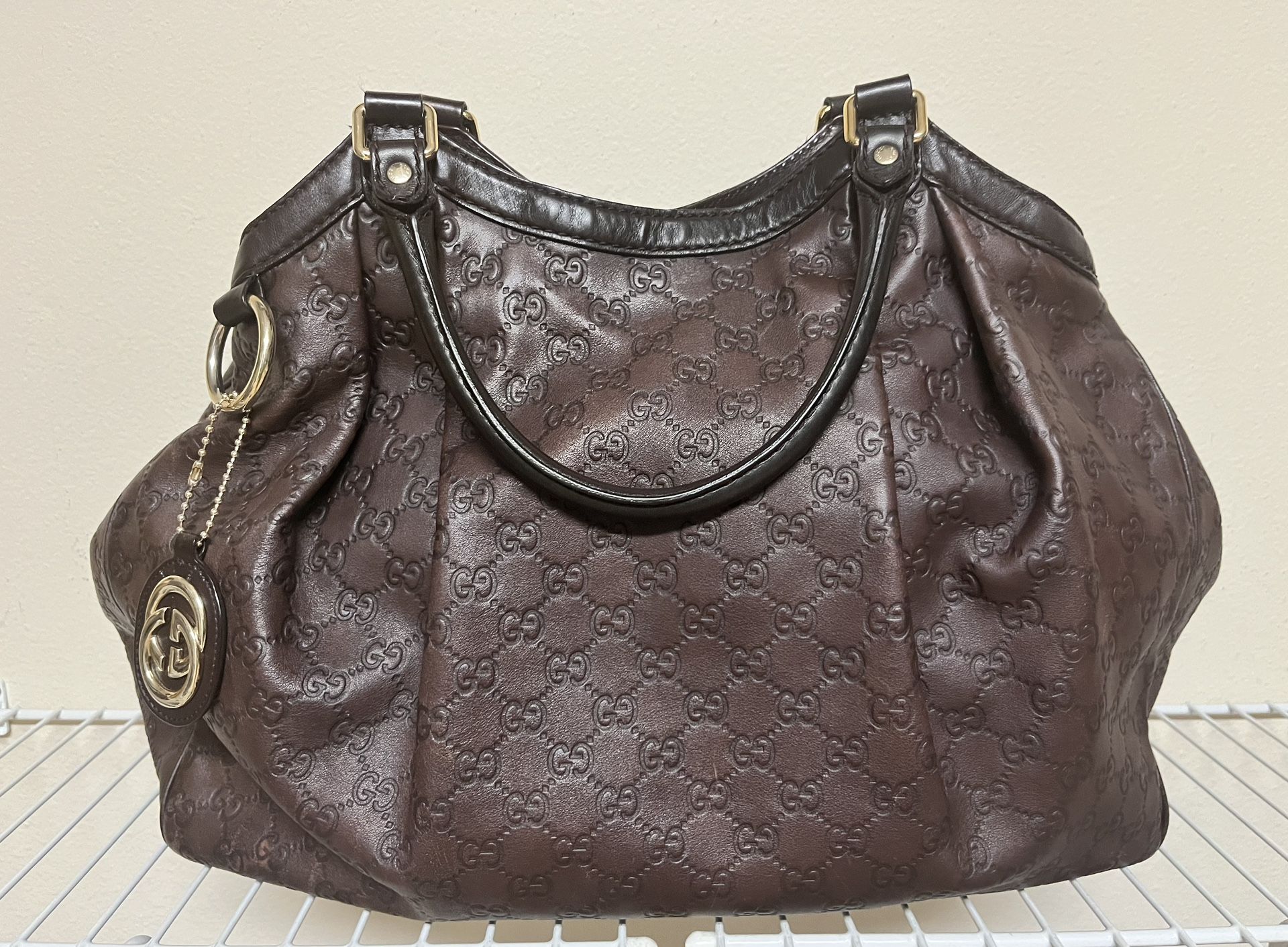 Gucci Sukey Tote Bag XL Sima Tote Bag Brown