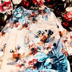 Floral Rhinestone Shirt