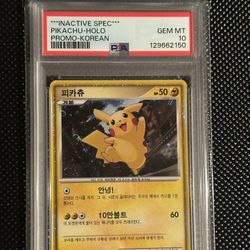 Pokemon Pikachu Holo Korean Inactive Spec Psa 10