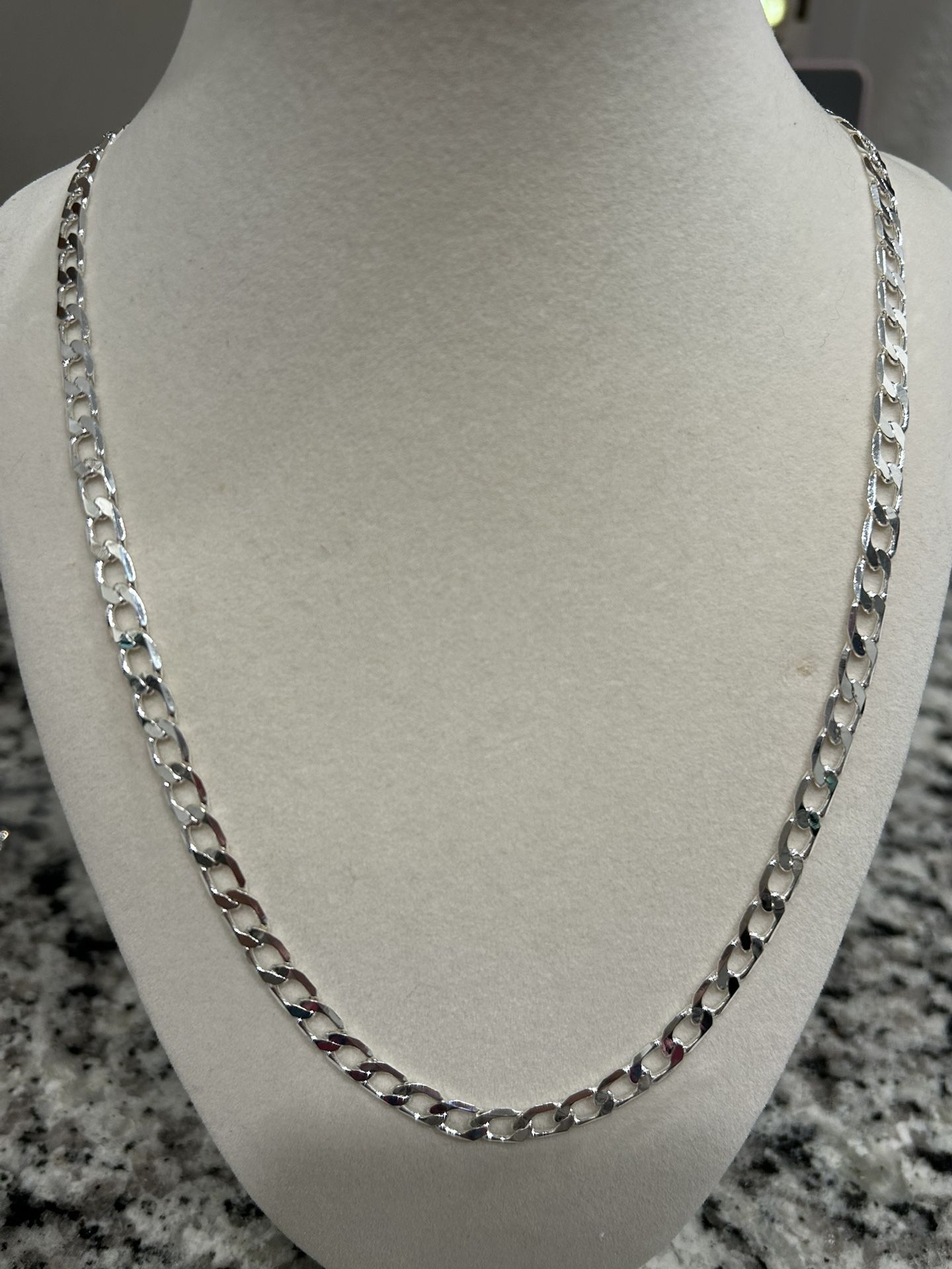 New S925 Sterling silver chain-link necklace