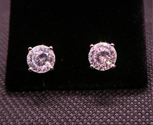4ct Portuguese Cut Moissanite Earrings - (14K Gold Vermeil) 925 Silver