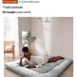 MAXYOYO Grey Queen Foldable Japanese Futon Floor Mattress Guest Bed