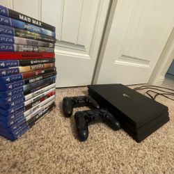 PS4 Pro Bundle w/ 2 Controllers + 15+ Games (Ready to Play)