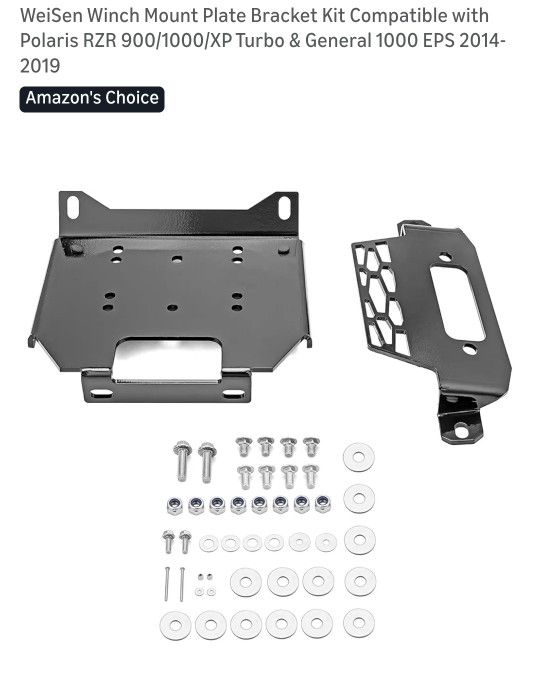 WeiSen Winch Mount Plate Bracket Kit Compatible with Polaris RZR 900/1000/XP Turbo & General 1000 EPS 2014-2019