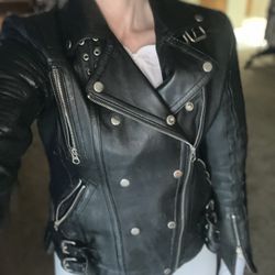 Real Leather Motorcycle Jacket M/L