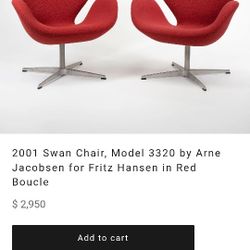 Vintage Mid Century Modern Swan Chairs 