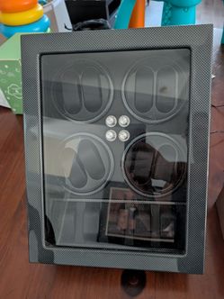 8-Watch Automatic Watch Winder Box + 5 Watch Storage | Blue LED | Like New
