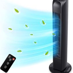 Uthfy Oscillating Tower Fan with Remote, Electric Standing Tower Fan Floor Fan for Bedroom Indoor Office and Home Use,Quiet Cooling Portable Bladeless