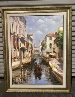 Medium Size Oil Paint With Wood Frame