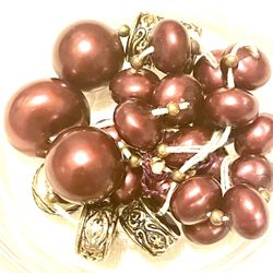 5 For $25!! Lot Of Burgundy Beads