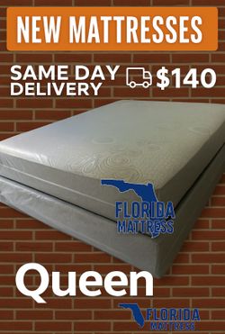 brand new queen plush + free box spring as a gift