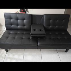 Andes Black Micro Sofa Futon