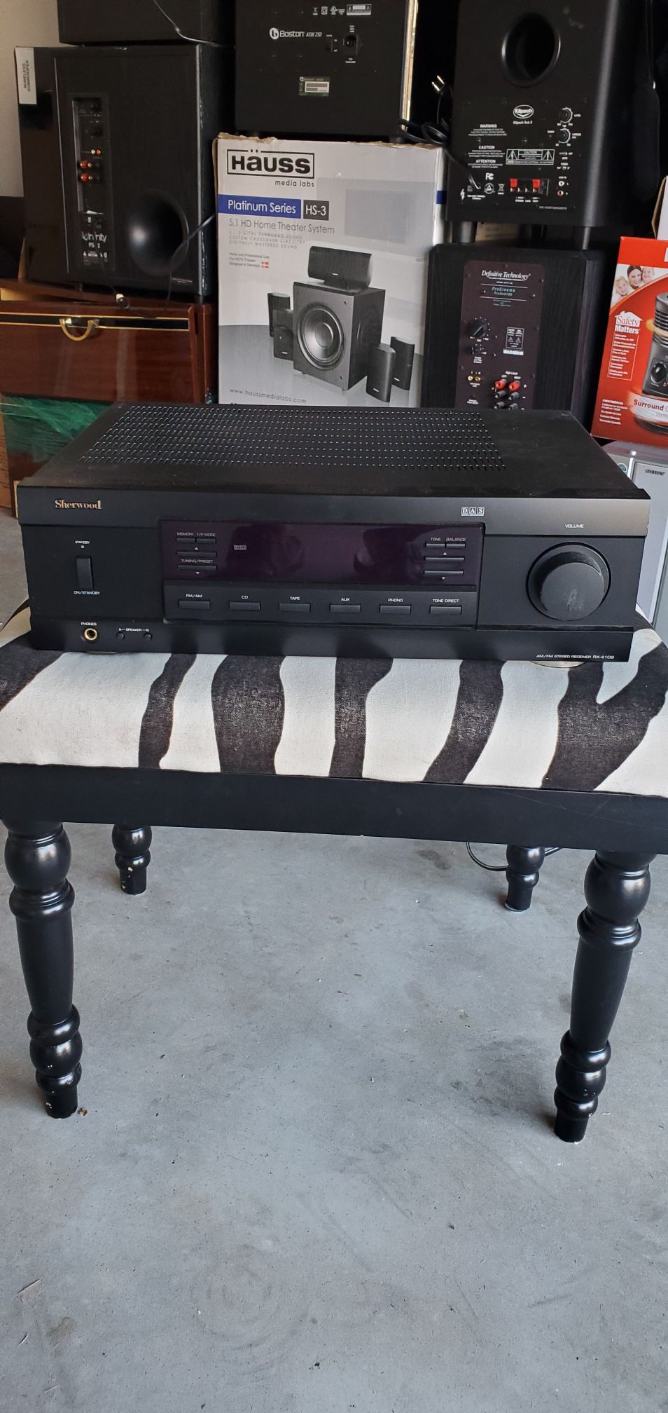 Sherwood RX-4109 2 Channel 100 Watt AM/FM Phono Stereo Receiver - WORK